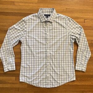 Mizzen+Main Leeward Shirt Mens XL Tall Plaid Trim Fit Button Down 1WS-1125